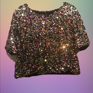 H&M sequined colorful blouse